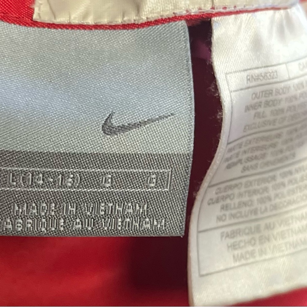 Vintage Nike Red/Gray Full Zip Reversible Fleece Lined Jacket Boys Large (14-16) - Picture 7 of 10